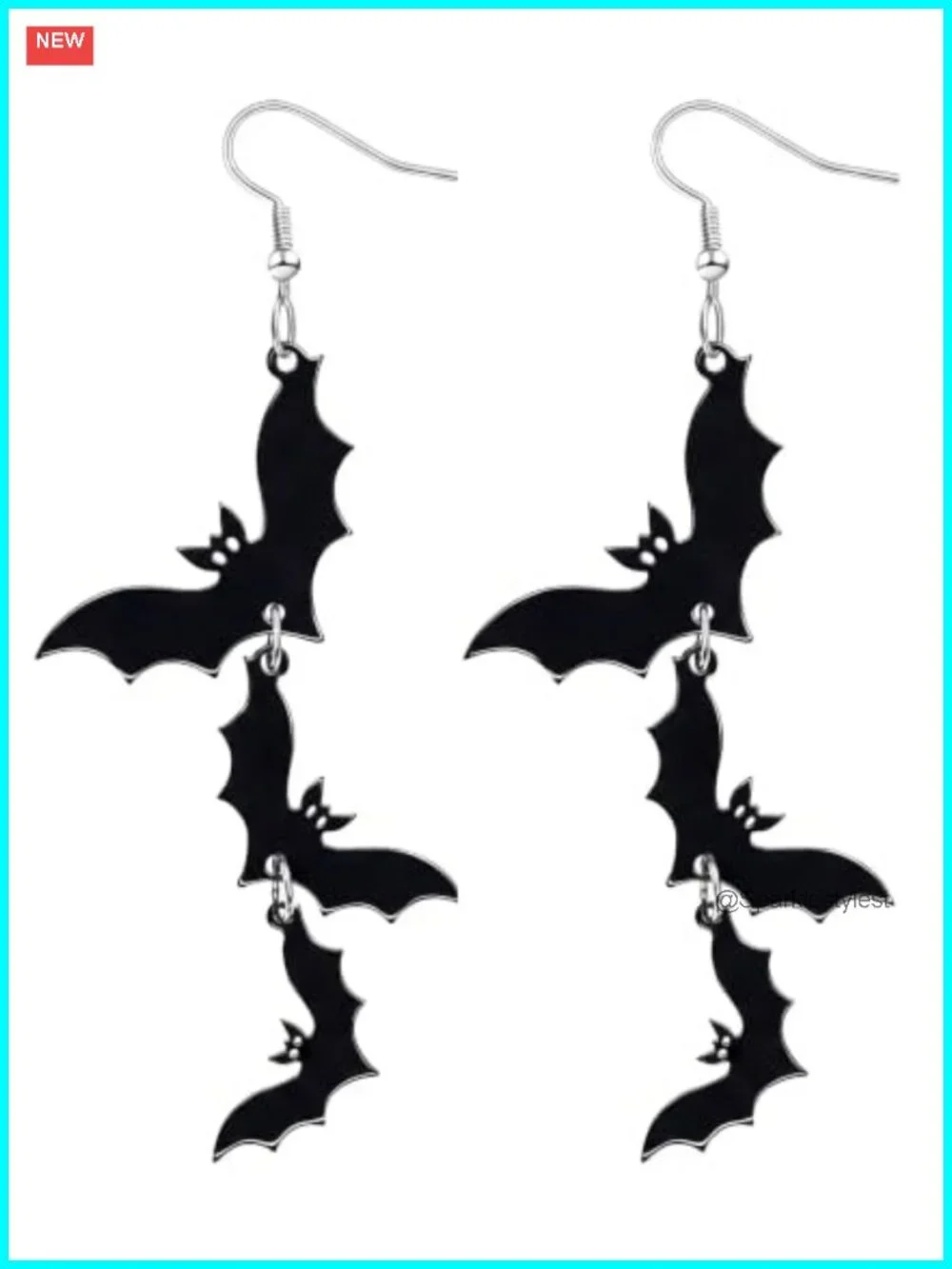 Dangle Triple Bat Acrylic Earrings Witch Halloween Costume Accessories